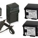 TWO BP-819 Batteries + Charger for Canon HF10 HF100 HF11 HF20 HF200 HF21 HG20