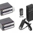 TWO 2 Batteries + Charger for Canon BP-945 BP945 BP-950 BP-950G BP-955 BP-955G