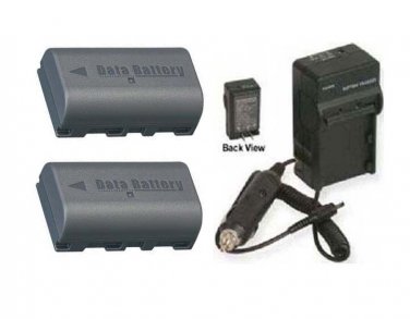 TWO 2 Batteries + Charger for JVC GR-D740EK GR-D740EX GR-D745 GR-D745E GR-D745U