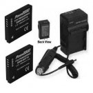 2 Batteries + Charger for Panasonic DMC-FH22S DMC-FH22K DMC-FP8A DMCFH22S DMCFP8