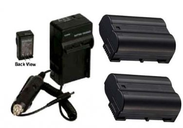 TWO 2X Batteries + Charger for Nikon D500 DSLR Digital Camera