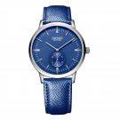 JIUSKO Sapphire - Men's Slim Fashion Quartz Wrist Watch Blue Leather - 279LS0808