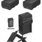 TWO 2 Batteries + Charger for Samsung HMXF53BNXAA HMXF53RN HMXF53 HMX-F53SN/XAA