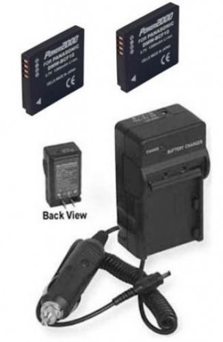 TWO 2 Batteries + Charger for Panasonic DMCFS7EBS DMC-FS7PC DMC-FS8 DMC-FS8P