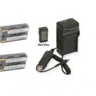 2 Batteries + Charger for Samsung SC-W87 VP-L500 VP-L520 VP-L530 VP-L550 VP-L600