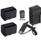 2 Batteries + Charger for Sony HDR-CX6 HDR-CX7 HDR-CX11 HDR-CX12 HDR-CX105