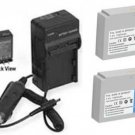 TWO 2 Batteries + Charger for Samsung SMX-F300LP SMX-F300RP SMX-F300SP SMX-F332