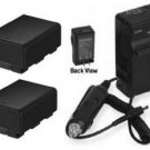 2 Batteries + Charger for Samsung SMXF44LN/XAA SMXF400RN SMXF400RP SMX-F400LP