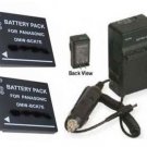 TWO 2 Batteries + Charger for Panasonic DMC-FH5P DMC-FH5S NCA-YN101H DMC-FH5K