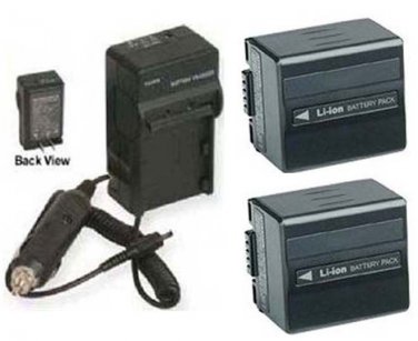 TWO 2 Batteries + Charger for Panasonic CGA-DU21A CGA-DU21A/1B CGA-DU21E/1B