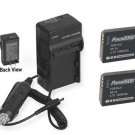 TWO NP-70 NP70 Batteries + Charger for Fuji FujiFilm FinePix F20 F20SE F40 F40fd