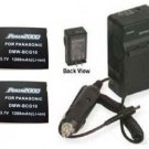 TWO 2X Batteries + Charger for Panasonic DMC-TZ27 DMC-TZ30 DMC-ZS20 DMC-TZ31