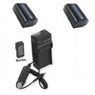 2 Batteries + Charger for Sony HDR-PJ390E HDR-PJ380B HDR-PJ380R HDR-PJ380W
