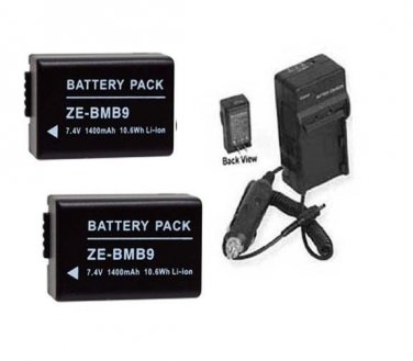 TWO 2X Batteries + Charger for Panasonic DMC-FZ62 DMC-FZ62K DMC-FZ72 DMC-FZ72K