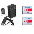 2X Batteries + Charger for Sony HDR-GW55 HDR-GW55VE HDR-GW77 GW77E GW77V GW77VE