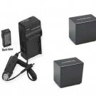 TWO 2X Batteries + Charger for Sony HDR-CX330 HDR-CX330E HDR-CX330B HDR-PJ330E