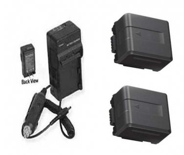 TWO 2X Batteries + Charger VW-VBN130 VW-VBN130PPK VW-VBN130EK for Panasonic