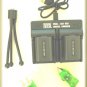 2X Batteries + Dual Bay USB Charger +Wall + Car for Sony NP-FH30 NP-FH50 NP-FH60