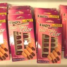 10 WHOLESALE Fing'rs Duo tone Color Nails Nail Kit Burgundy Highlights BC2521