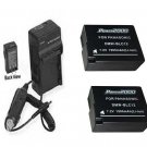 2X DMW-BLC12 DMW-BLC12E Batteries + Charger for Panasonic DMC-FZ1000 DMC-GH2