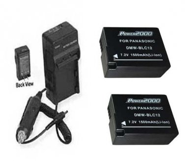 2X DMW-BLC12 DMW-BLC12E Batteries + Charger for Panasonic DMC-FZ1000 DMC-GH2