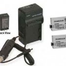 Two 2 Batteries LP-E5 + Charger for Canon EOS 450D 500D 1000D Kiss X3 Digital