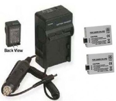 Two 2 Batteries LP-E5 + Charger for Canon EOS 450D 500D 1000D Kiss X3 Digital