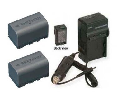 TWO 2 Batteries + Charger for JVC GR-D771U GR-D771US GR-D771EK GR-D771EX GR-D775