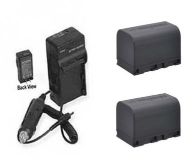 TWO 2 Batteries + Charger for JVC GR-D790EX GR-D796 GR-D796E GR-D796U GR-D796US