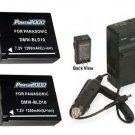 2 Batteries +Charger for Panasonic DMW-BLD10 DMW-BLD10E DMC-GX1 DMC-G3TWIN-2012
