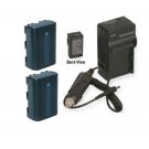 2 Batteries + Charger for Sony DCR-TRV245 TRV25 TRV250 TRV260 TRV27 DCR-TRV280