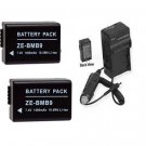 Two 2 Batteries + Charger for Panasonic DMCFZ47 DMCFZ47K DMCFZ48 DMCFZ48K