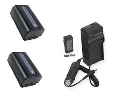 TWO 2X Batteries + Charger for Sony FDR-AX100 FDRAX100/B FDR-AX100E/B