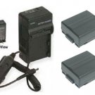 TWO 2 Batteries + Charger for Hitachi DZ-GX3300 DZ-GX5000 DZ-GX5020 DZ-GX5060