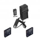 2 Batteries + Charger for Panasonic DMC-FX550K DMC-FX550S DMC-FX550EB-K
