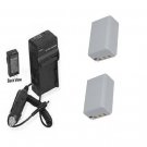 2X Batteries + Charger NP-100 NP-100DBA NP100 NP100DBA for Casio Exilim EX-F1