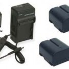 2 Batteries +Charger for JVC GR-DVL120U GR-DVL200U GR-DVL300 GR-DVL307 GR-DVL310