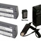 2 Batteries + Charger for Panasonic AG-HPX170 AG-HPX170P AG-HVX200 AG-HVX200A