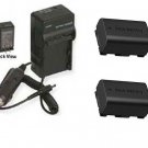 2 Batteries + Charger for JVC GZ-E200 GZ-E200AUS GZ-E200RUS GZ-E200BE GZ-HM30