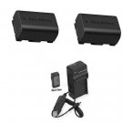 2 Batteries + Charger for JVC GZ-HM330BEU GZ-HM330SEK GZ-HM330BEK GZ-HM334BEU