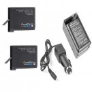 TWO 2 GoPro Original Batteries + Charger For Hero4 CHDHY-401 CHDHX-401 CHDBX-401