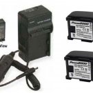 TWO BP-807 BP-808 Batteries + Charger for Canon FS10 FS10E FS100 FS100GW FS100SB