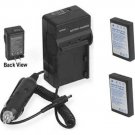 TWO 2 NP-120 NP120 Batteries + Charger for Fuji FujiFilm FinePix F10 F11 M603