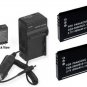 2 Batteries +Charger for Panasonic DMC-FX37K DMC-FX37A DMC-FX37EB-S DMC-FX37EB-K