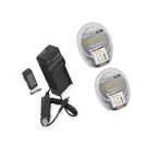 2 Batteries + Charger for Sony DSCTX5B DSCTX5P DSC-TX5R DSC-TX5S DSC-TX7 DSCTX7