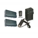 Two Batteries + Charger for Sony NPF530 NPF550 NPF560 NPF570 CCD-SC55 CCD-SC65
