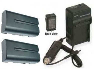 Two Batteries + Charger for Sony CCD-TRV57 CCD-TRV58 CCD-TRV59 CCD-TRV615
