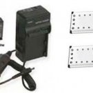 2 Batteries + Charger for Fuji FujiFilm T200 T205 T300 T305 XP10 XP11 XP20 XP22
