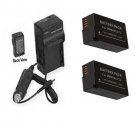 2 Batteries DMW-BLC12PP + Charger for Panasonic DMC-FZ200K DMC-FZ200 DMC-GH2