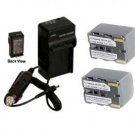 TWO 2 SB-L220 SB-L220/XXA Batteries + Charger for Samsung SC-D55 SC-D590 SC-D60